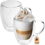 INTIRILIFE 2X Doppelwandige Thermo Gl&auml;ser Set -250-300ml- Mundgeblasen...