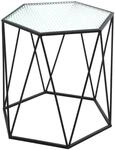 HAKU Beistelltisch schwarz Metall Couchtisch Sicherheitsglas 5 mm - Ma&szlig;e: B 46...
