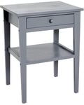 HAKU Beistelltisch Massivholz grau mit Schublade und Ablage Sofatisch Holz Couchtisch
