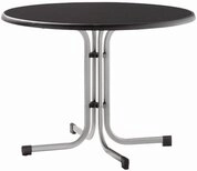 Sieger Boulevard-Klapptisch mit mecalit-Pro-Dekorplatte, &Oslash; 100 cm, graphit ,