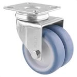 WAGNER Soft-Lenkrolle/Doppelrolle - Durchmesser &Oslash; 75 mm, Bauh&ouml;he 100 mm, Stahl