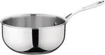 Vogue Tri-Wall Saut&eacute;pfanne, mit ausgestelltem Rand, Edelstahl - 200mm 2 1/2 L...