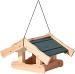 dobar green label Vogelhaus "Thule" mit gr&uuml;nem Dach | Vogelfutterstation zum
