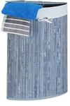 Relaxdays Eckw&auml;schekorb Bambus, faltbare W&auml;schebox 60 l, platzsparend,...