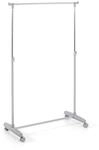 HAKU Rollgarderobe Chrom, grau, Kunststoff, Metall - Ma&szlig;e: B 81 cm x H 96-160...