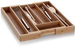 kela Bambus Besteckkasten f&uuml;r Schubladen 28,5-39 x 34 x 5 cm, ausziehbar,