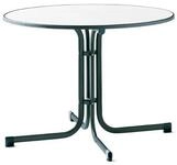 Sieger Boulevard-Klapptisch mit mecalit-Pro-Dekorplatte, &Oslash; 100 cm, smaragdgr&uuml;n,
