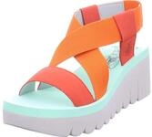 Fly London Women's Yabi922fly Sandal, Devil Red Orange Spearmint, 36 EU