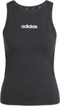 adidas Damen Essentials Linear Slim Cotton Tank Shirt, Black/White, XS