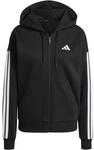 adidas Damen Essentials 3-Stripes Full-Zip Fleece Hoodie Sweatshirt, Black, XL