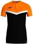 JAKO Iconic Poloshirt Herren & Damen Schwarz/Neonorange L - Atmungsaktives Unisex