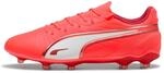 Puma King Match FG/AG, Unisex Fussballschuh, Glowing RED-Puma White-RED FIRE,