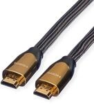 ROLINE 4K PREMIUM HDMI Ultra HD Kabel mit Ethernet, ST/ST, schwarz, 2 m