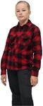 Brandit Kids Check Shirt Long Sleeve, Farbe: red/Black, Gr&ouml;&szlig;e: XXL170