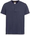camel active Herren Kurzarm Henleyshirt aus Reiner Baumwolle Dunkelblau, Menswear-L