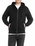 Replay Herren Hoodie mit Rei&szlig;verschluss Sweatshirtjacke, Black 098 (Schwarz), M