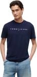 Tommy Jeans TJM Reg Linear Logo Tee EXT Kurzarm-T-Shirt, Herren, Blau (Dark...