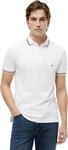 Tommy Hilfiger Herren Poloshirt Kurzarm Slim Fit mit Kontrast-Details, Wei&szlig;...