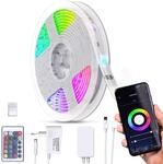 B.K.Licht - LED Strip 5m smart via App- und Sprachsteuerung, Fernbedienung,...