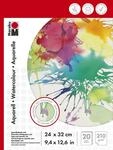 Marabu 1612000000024 - Malblock f&uuml;r Aquarellmalerei, 210 g/qm, 20 Blatt, 24 x...