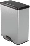 CURVER DECO BIN M&uuml;lleimer, Kunststoff, Silber metallic, 65L