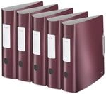 Leitz Qualit&auml;ts-Ordner 180&deg; Active Style, 5er Pack, A4, Granat Rot,...