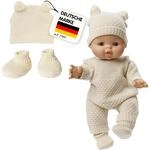 Heless 4801 - Puppenkleidung aus 100% Bio-Baumwolle, 2-teiliges Strickset mit