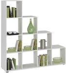 FMD furniture Treppenregal Raumteiler B&uuml;cherregal Raumtrenner 10 F&auml;cher, in Wei&szlig;