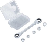 BGS Diy 71016 | Ratschen-Ringschl&uuml;ssel mit Adaptersatz | SW 8-19 mm | 6-tlg.