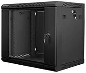 Lanberg 19'' Wall-Mounted Installation Cabinet 9U 600x450mm Black (Glass Door)