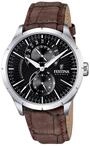 Festina Herren Uhr Analog mit Braunem Lederarmband - Quarzwerk - Mineralglas mit