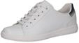 CAPRICE Damen Sneaker flach aus Leder Low Top, Wei&szlig; (White/Silver), 39 EU