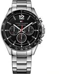 Tommy Hilfiger Multi Zifferblatt Quarz Uhr f&uuml;r Herren mit Silbernes Edelstahlarmband