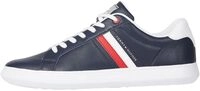 Tommy Hilfiger Herren Cupsole Sneaker Essential Leather Low Top, Blau (Desert Sky),