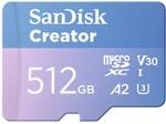 SanDisk Creator microSDXC UHS-I Speicherkarte 512 GB + Adapter (F&uuml;r Smartphones,