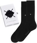 Burlington Herren Socken Basic Uni Gift Box M So Baumwolle einfarbig 2 Paar, Schwarz