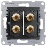 LEGRAND, SEANO 2-fach Lautsprecher-Anschluss, Einsatz, 4 mm-Buchsen, vergoldete
