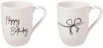 Villeroy & Boch &ndash; Statement Tassen Set "Happy Birthday" 2 teilig Wei&szlig;,...