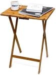 Relaxdays Klappen, platzsparend, robust, nachhaltiges Bambus Holz, Klapptisch...