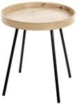 HAKU Beistelltisch rund Eiche hell schwarz MDF Metall runder Couchtisch -...