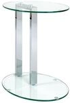 HAKU Beistelltisch Chrom Metall Couchtisch Sicherheitsglas 8 mm - Ma&szlig;e: B 45 x...