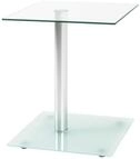 HAKU Beistelltisch alu satiniert Metall Couchtisch Sicherheitsglas 6 mm -...