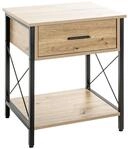 HAKU Konsole Eiche hell, schwarz, MDF, Metall - Ma&szlig;e: B 45 x H 60 x T 40 cm, Style: