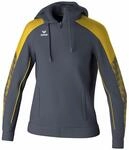 Erima Damen EVO Star Trainingsjacke mit Kapuze (1032436), Slate Grey/gelb, 36