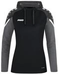 JAKO Damen Kapuzensweatshirt Performance, Schwarz/Anthra Light, 34
