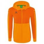 Erima Damen Six Wings Trainingsjacke mit Kapuze (1032223), New orange/orange, 38
