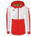 Erima Damen Six Wings Trainingsjacke mit Kapuze (1032226), rot/wei&szlig;, 38