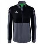 Erima Damen Six Wings Pr&auml;sentationsjacke (1012214), Slate Grey/schwarz, 34