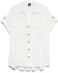 VERO MODA Damen VMBUMPY S/S Shirt WVN GA NOOS Kurzarmbluse, Wei&szlig;, L