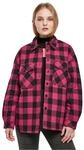 Urban Classics Damen Ladies Flanell Padded Overshirt wildviolet/Black, XXL